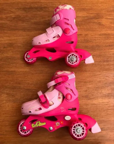 Patins infantil menina rosa Tri-line 26 ao 29