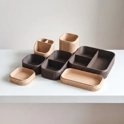 Organizador Canelado para Mesa e Banheiro | Monte Seu Kit | Impressão 3D