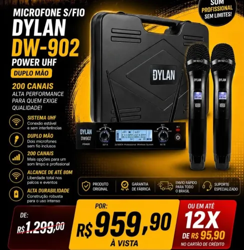VENDO MICROFONE DUPLO RECARREGAVEL