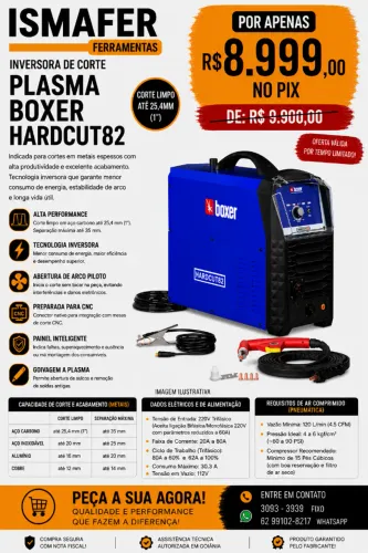 HARDCUT82 - Corte plasma 80A 220V Tri Boxer