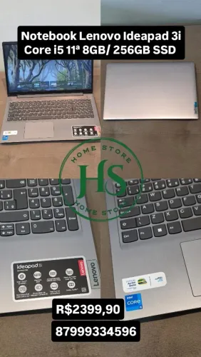 Notebook Lenovo Ideapad 3i core i5 11ª 8GB/256GB SSD