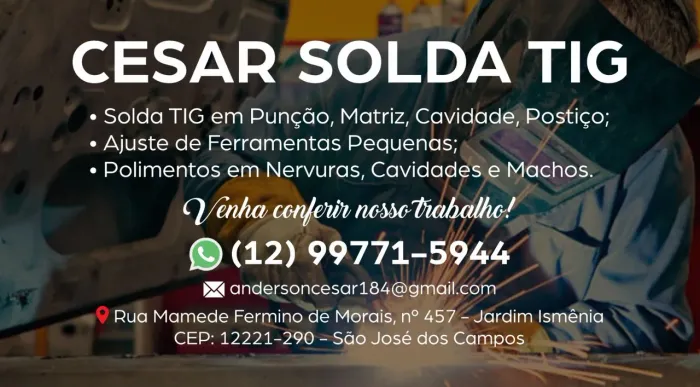 Solda Tig  , ajuste de molde plástico,  câmera quente  