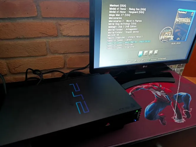 PlayStation 2 Fat com Modem SATA + HD500gb