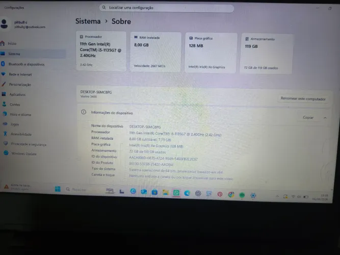 Notebook Dell i5 11ª geração - rápido e barato!