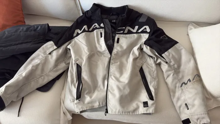 Jaqueta Motociclista Estilo Casual Impermeável Macna Racoon Branca 