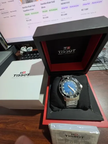 Tissot seastar 2000 pawermatic Azul turquesa 44m