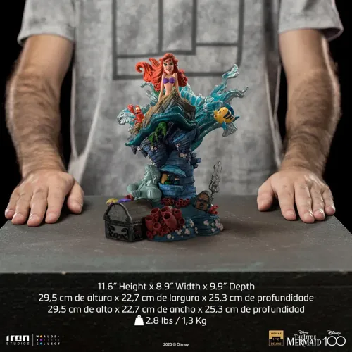 Estatua Pequena Sereia Deluxe - Disney 100Th - Pequena Sereia - Art Scale 1/10 Iron