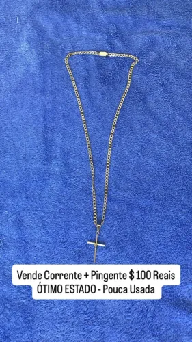 CORRENTE + PINGENTE BANHADA A OURO $100 Reais