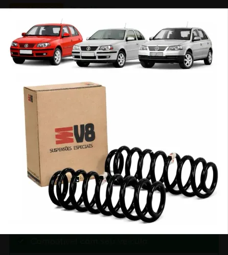 Par de Molas Traseira Reforcada Gnv Vw Gol G2 G3 G4 1995 A 2013 