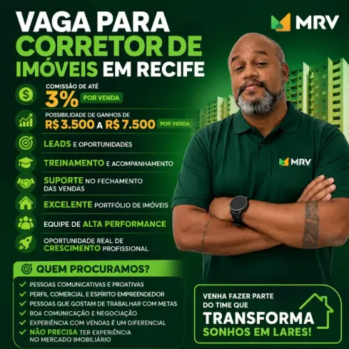 Vaga para Corretor de Imóveis | MRV Recife