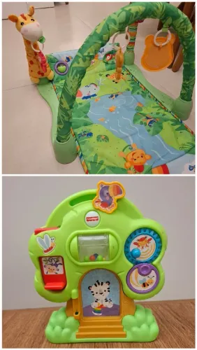 Tapete de atividades Fisher Price com arco extra, e brinquedo árvore Fisher Price