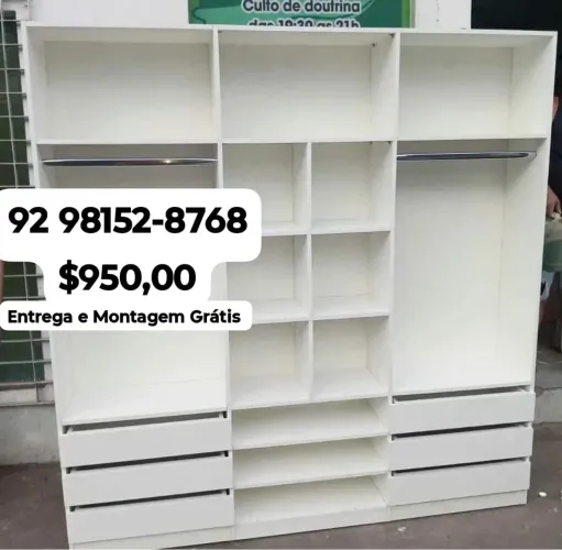 Closet com fundo 6 Gavetas