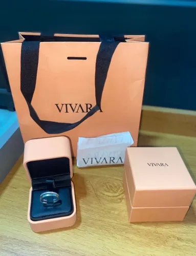 Conjunto Vivara aliança de prata + porta-aliança com cristais!