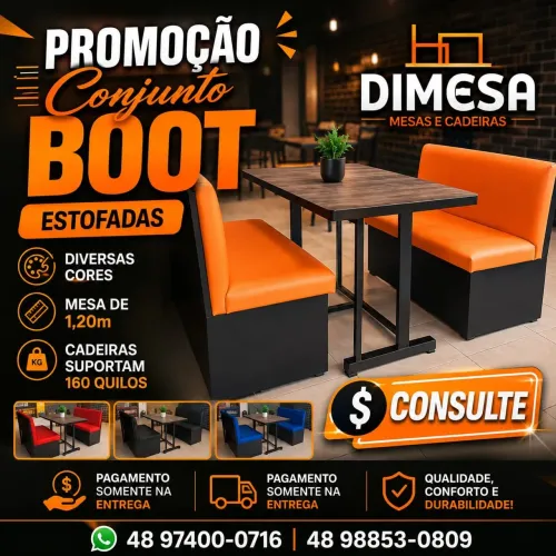 Mesas e cadeiras direto da fábrica. Pague somente na entrega. Atendemos todo litoral SC