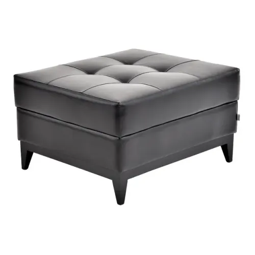 Puff grande tok&stok preto courino