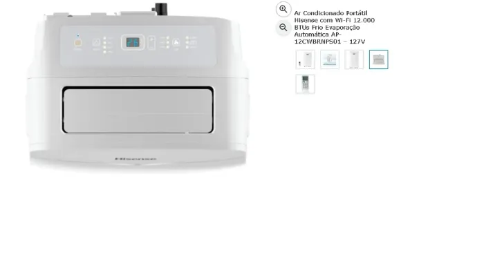 Ar Condicionado Portátil Hisense com Wi-Fi 12.000