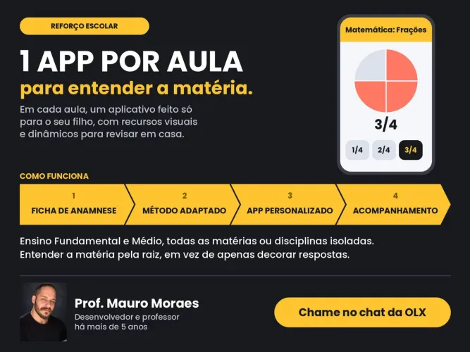 PROFESSOR PARTICULAR DE REFORÇO ESCOLAR | ENSINO FUNDAMENTAL E ENSINO MÉDIO