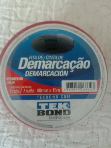 fita demarcacao tek bond vermelha rolo 15m