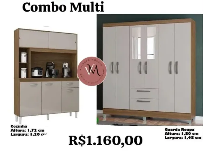 Combo Armários de Cozinha e Guarda roupa (Pague na entrega)