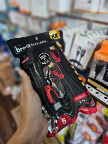 Cabo HDMI 8k 5 metros 2.1 Brasforma  - Faço Entrega 