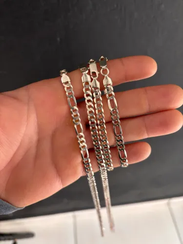 Corrente + pulseira de prata