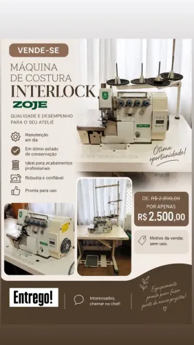 Vendo Máquina de costura Interlock Zoje