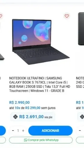 Samsung Galaxy Book S i5 | 8 GB | 480 GB | Tela Full HD Touch