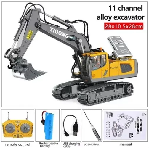 Escavadeira Controle Remoto Recarregável Brinquedo Top
