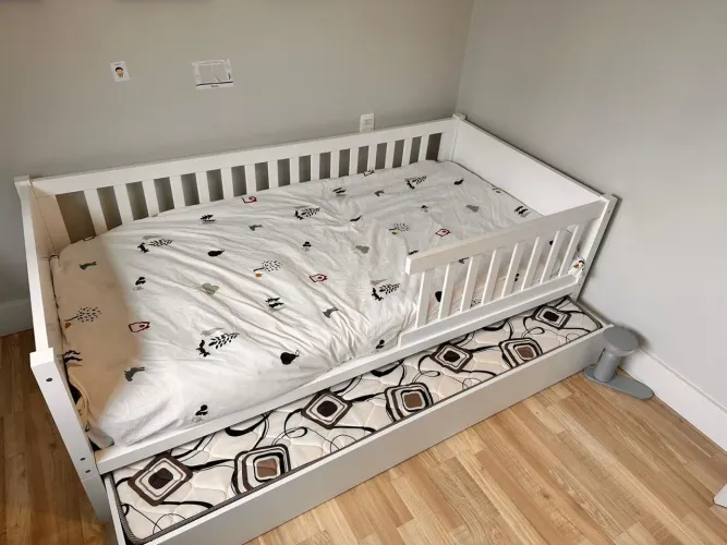 CAMA FAZENDA CERCADINHO EM LACA BRANCO com Bicama