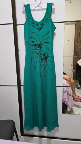 VESTIDO LONGO DE FESTA BORDADO