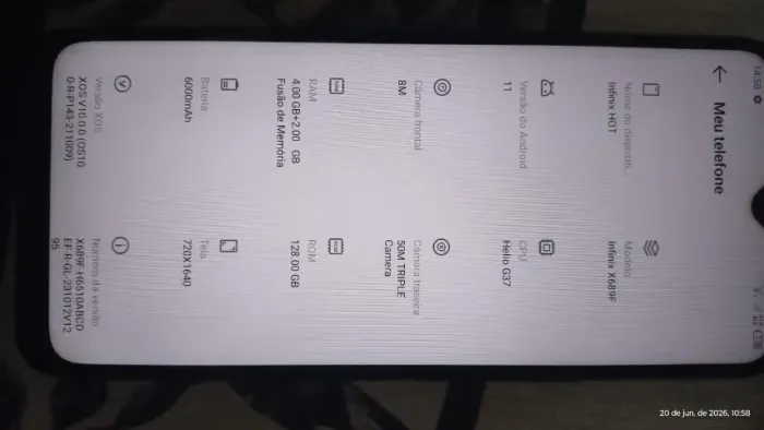 Infinix Hot 11 - Funcionando - Bom para uso diário | R$350