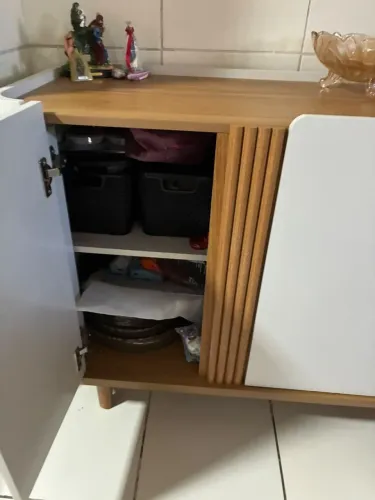 Vendo lindoBuffet Eva 153x79cm em MDF 4 Portas Nature/Off White
