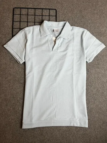 Zara Polo Canelada Azul Clara