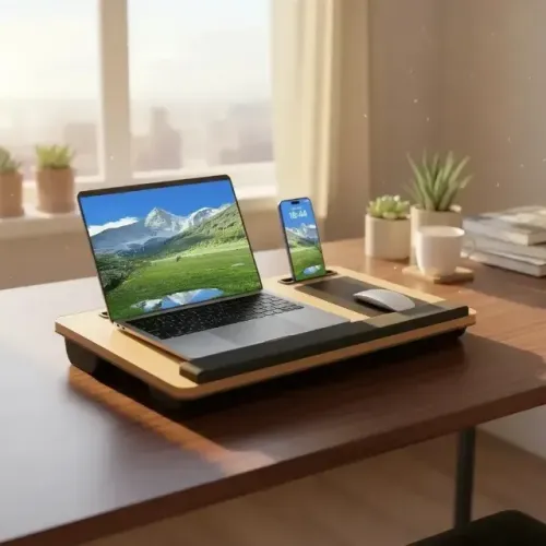 (30) Mesa Portátil Multifuncional Mecolour Para Notebook Com Mouse Pad E Apoio Para Pulsos