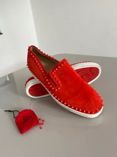 Tênis Christian Louboutin Pik Boat vermelho