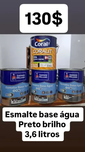 Tinta esmalte preto 3,6 litros sherwim Williams e coral