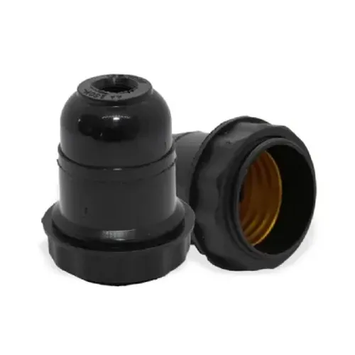 LOTE - KIT 05UNI ISOLADOR TIPO SOQUETE-27/ABAJUR 4A-250V TERMOPLASTICO PRETO