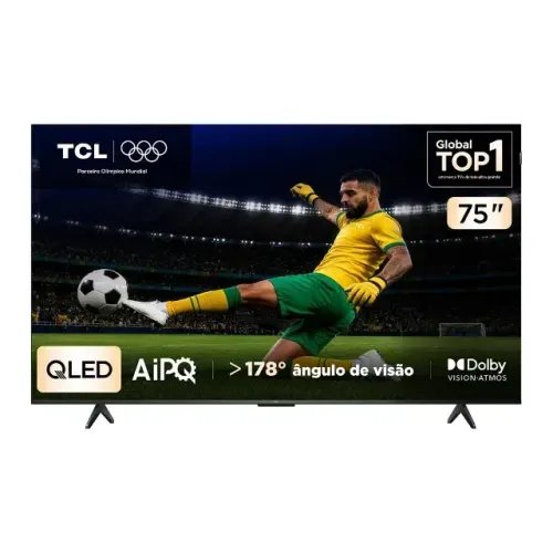 Smart TV 75" QLED 4K Ultra HD TCL 75P7K Google TV, HDMI, Bluetooth, Wi-Fi