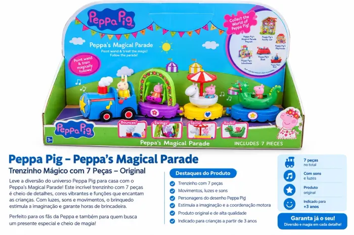 Peppa Pig Peppa?s Magical Parade - Trenzinho Mágico com 7 Peças