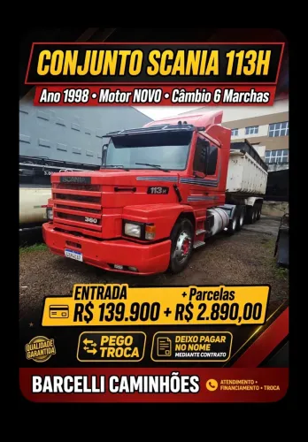 Scania 113 h 1998 6x2 motor novo 6 marchas conjunto