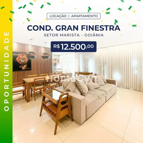Apartamento para locação 4 suítes | Cond. Gran Finestra | 211m² | Setor Marista.
