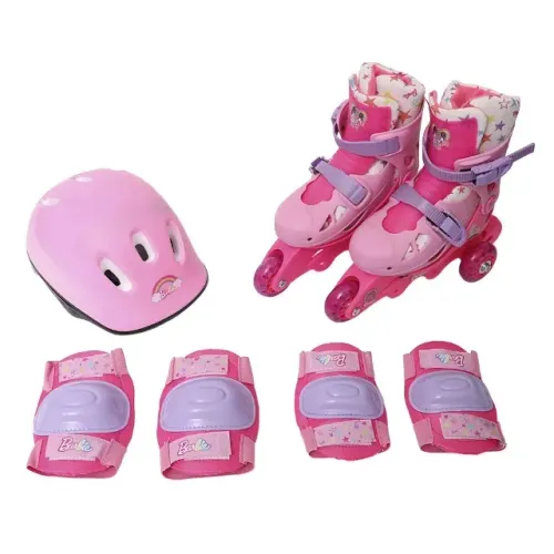 Patins Barbie Com 3 ou 4 Rodas - Ajustável 29/32 com Acessórios