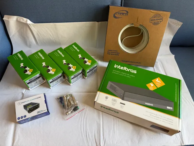 Kit 4 câmeras de monitoramento Intelbras + DVR
