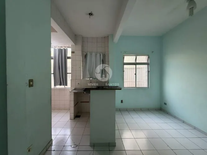 Apartamento tipo Sala Living a 1 Quadra da Praia no Boqueirão Santos/SP