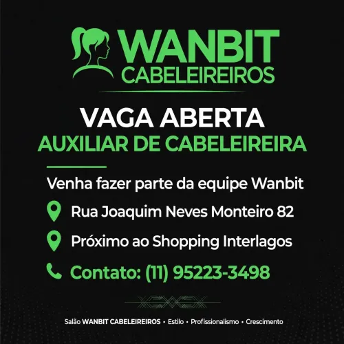 Vaga auxiliar de cabeleireiro
