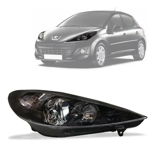 Farol peugeot 207 mascara preta 2008 2009 2010 2011 2012