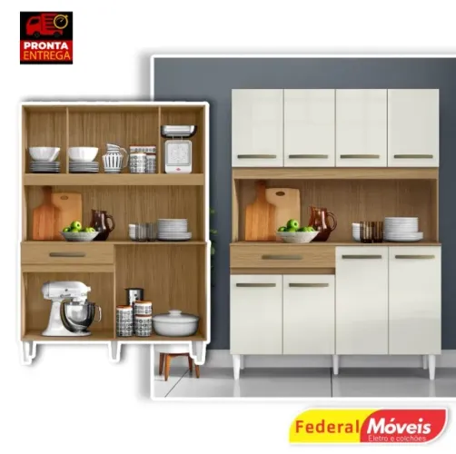 Armario de Cozinha Cléo 8 Portas - Mega Oferta - Fazemos Entrega