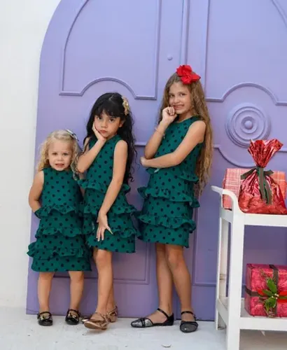 Vestido festa babado - disponível 6 anos