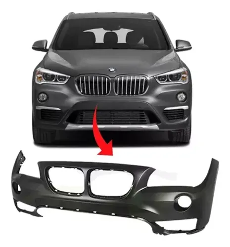Parachoque BMW X1 2013 à 2015 - Furo Esguicho / Farol Auxiliar - Preto - TYG