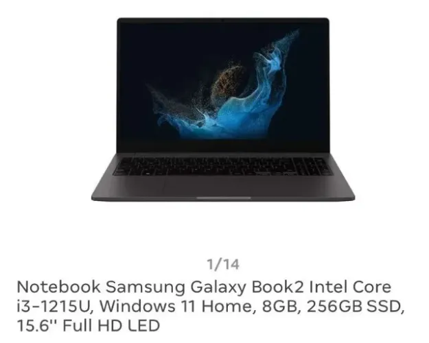 Notebook Samsung Galaxy Book2